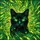 Cat Lovers' Stained Glass Black Cat Portrait Emerald Green Yellow Mosaic Aura Design Stained Glass Suncatcher - 5