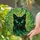 Cat Lovers' Stained Glass Black Cat Portrait Emerald Green Yellow Mosaic Aura Design Stained Glass Suncatcher - ivvi-ctn0b