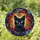 Cat Lovers' Tiffany Stained Glass Black Cat Piercing Golden Eyes Jewel Tone Mosaic Energy Pattern Stained Glass Suncatcher - 1