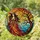 Fantasy Art Enthusiasts' Enchanting Witch Stained Glass Art Jewel Tone Orange Teal Mosaic Edge-to-Edge Stained Glass Suncatcher - 1