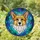 Corgi Lovers' Intricate Stained Glass Corgi Portrait Blue Teal Green Jewel Tone Mosaic Stained Glass Suncatcher - csTlGAeHZo