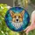 Corgi Lovers' Intricate Stained Glass Corgi Portrait Blue Teal Green Jewel Tone Mosaic Stained Glass Suncatcher - yamgFK6VCx