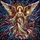 Art Lovers' Stained Glass Angel Cosmic Nebula Tiffany Style Golden Blue Red Teal Stained Glass Suncatcher - 5