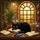 Cat & Book Lovers' Tiffany Stained Glass Black Cat Cozy Golden Window Mosaic, Jewel Tone Interior Stained Glass Suncatcher - 5