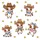 Cute Chibi Calf Cowboy Cowgirl Western All-Over Pattern in White, Blue, Brown, Yellow Quilt Bedding Set - 5