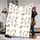 Whimsical Pastel Baby Lion Giraffe Zebra Pattern with Tropical Leaves on White Quilt Bedding Set - 1