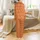 Women Warm Long-Sleeve High-Neck Thermal Layer All-Over Vibrant Flame Pattern Casual Formal Office Fall Winter Satin Pajamas Set - 3