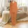 Women Warm Long-Sleeve High-Neck Thermal Layer All-Over Vibrant Flame Pattern Casual Formal Office Fall Winter Satin Pajamas Set - 2