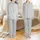 Women's 3-Piece Relaxation Ensemble, Short Sleeve WEEKEND RELAX Minimalist Print Satin Pajamas Set - 1