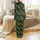 Elegant Women's Satin Shorts & Short Sleeve Loungewear Set, Midnight Leopard Jungle & Emerald Tropical Print Satin Pajamas Set - 3