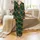 Elegant Women's Satin Shorts & Short Sleeve Loungewear Set, Midnight Leopard Jungle & Emerald Tropical Print Satin Pajamas Set - 2