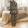Women's Satin Pajama Set: Golden Ochre Leopard Poses - Navy Blue Short Sleeve Lapel Top & Shorts Satin Pajamas Set - 3
