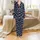 Women's Hand-Drawn Zebra Print Short Sleeve Lapel Collar Pajama Set: Cream & Black Stripes Navy Satin Pajamas Set - 2