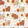 Women's Whimsical Highland Cow Design: Autumn Floral & Sunflower Satin Sleep Ensemble Satin Pajamas Set - 4