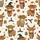 Highland Cow Lover Hallothanksmas Festive Cartoon Pattern Sleepwear T-Shirt Satin Pajamas Set - 4