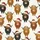 Highland Cow Lovers' Festive Shaggy Cow Santa Hat Pattern Soft Cotton Loungewear Satin Pajamas Set - 4