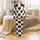 Matching His & Hers: Hand-Drawn Dark Brown Creamy Cowhide 100% Cotton Lounge Bottoms Satin Pajamas Set - 2