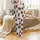 Coquette Highland Cow Christmas Design: Western Santa Hat & Snowflake Digital Art File Satin Pajamas Set - 2