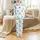 Women's Illustrative Sea Turtle Satin Sleep Set – Teal Ocean Pattern Short & Long Sleeve Satin Pajamas Set - 2