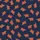 Scotland Enthusiast Highland Cow Navy Stylized Cartoon Flat Art Combed Cotton Socks Satin Pajamas Set - 4