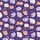 Family Matching Cat Lovers: Whimsical Deep Purple Cartoon Cat Pattern with Stars & Paws Cozy Pajama Set Satin Pajamas Set - 4