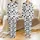 Women's Playful Black & White Cow Print, Daisy & Cartoon Cow Face All-Over Lounge Sleepwear Satin Pajamas Set - 1