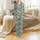 Succulent Lover's Pajamas: Muted Mint, Teal & Blush Botanical Watercolor Sleep Set Satin Pajamas Set - 2