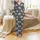 Sloth Lover's Whimsical Illustrative Sloth Pattern Low Top Canvas Shoes Satin Pajamas Set - 2