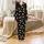 Personalized Sloth Pajamas: Kids, Youth, Adult Black Jungle Vine Flat Art Print Satin Pajamas Set - 2