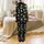 Personalized Sloth Pajamas: Kids, Youth, Adult Black Jungle Vine Flat Art Print Satin Pajamas Set - 3