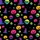 Halloween Lover's Neon Gradient Pumpkin Skull Witch Hat Pattern Low Top Canvas Footwear Satin Pajamas Set - 4