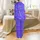 Women's Psychedelic Low Top Canvas Shoes: Vibrant Cobalt Violet Fuchsia Fluid Art Design Satin Pajamas Set - 3