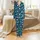 Llama Lover's Playful Pajamas: Cartoon Alpaca, Cactus & Hot Air Balloon Deep Blue Sleep Set Satin Pajamas Set - 2