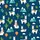 Llama Lover's Playful Pajamas: Cartoon Alpaca, Cactus & Hot Air Balloon Deep Blue Sleep Set Satin Pajamas Set - 4