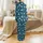Llama Lover's Playful Pajamas: Cartoon Alpaca, Cactus & Hot Air Balloon Deep Blue Sleep Set Satin Pajamas Set - 3