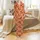 Women's & Youth Bee Lover's Loungewear: Whimsical Terracotta Orange Floral Sleep Set Satin Pajamas Set - 2