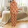 Women's & Youth Bee Lover's Loungewear: Whimsical Terracotta Orange Floral Sleep Set Satin Pajamas Set - qj01mh31-s