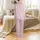 Daughter's Custom Name Velveteen Plush: Olivia Pink Heart Serif Font Design Keepsake Satin Pajamas Set - 3