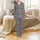 Family Christmas: Vibrant Abstract Rainbow Wavy Ribbons Pattern - Soft Long Sleeve Polyester Spandex Sleep Set Satin Pajamas Set - 2