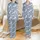 Personalized Bridesmaid Satin Short Sleeve Sleep Set: Periwinkle Floral Lily Rose Design Satin Pajamas Set - 1