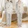 Women's Boho Wildflower Watercolor Cotton Sleep Top for Mom Satin Pajamas Set - 1