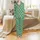 Unisex Personalized Photo Pajama Trousers: Emerald Green Cat & Dog Face Pattern Satin Pajamas Set - 2