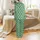 Unisex Personalized Photo Pajama Trousers: Emerald Green Cat & Dog Face Pattern Satin Pajamas Set - 3