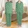 Unisex Personalized Photo Pajama Trousers: Emerald Green Cat & Dog Face Pattern Satin Pajamas Set - 1