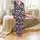 Women's Personalized Short Sleeve Long Pants Silky Pajamas Set: Abstract Geometric Panels Design Satin Pajamas Set - 2