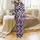 Women's Personalized Short Sleeve Long Pants Silky Pajamas Set: Abstract Geometric Panels Design Satin Pajamas Set - 3