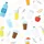 Pancakes & Pajamas Party Cheerful Beverage Confetti Pattern Pajamas Satin Pajamas Set - 4
