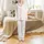 Women's Toile De Jouy Ballerina Sleep Set: Vintage Pink Swan & Ballet Slipper Design - Polyester Spandex Loungewear Satin Pajamas Set - 2