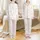 Women's Toile De Jouy Ballerina Sleep Set: Vintage Pink Swan & Ballet Slipper Design - Polyester Spandex Loungewear Satin Pajamas Set - 1
