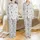 Kids' & Teens' Hand-Drawn Blue Pizza Popcorn Slumber Pajamas Satin Pajamas Set - 1